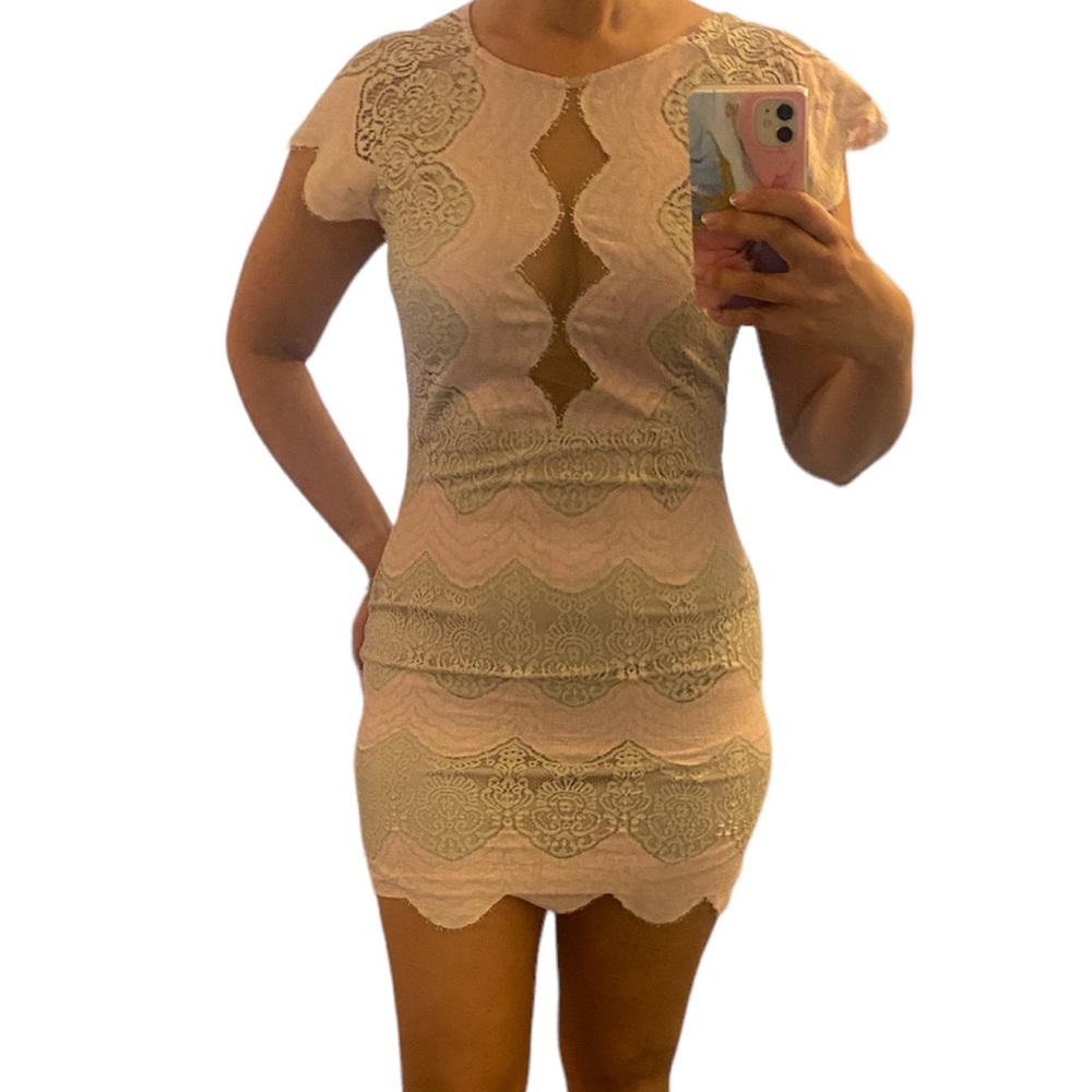 Light Pink Lace Dress  - Medium
